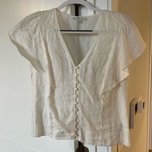 Cream Madewell Linen Blouse | Size 6